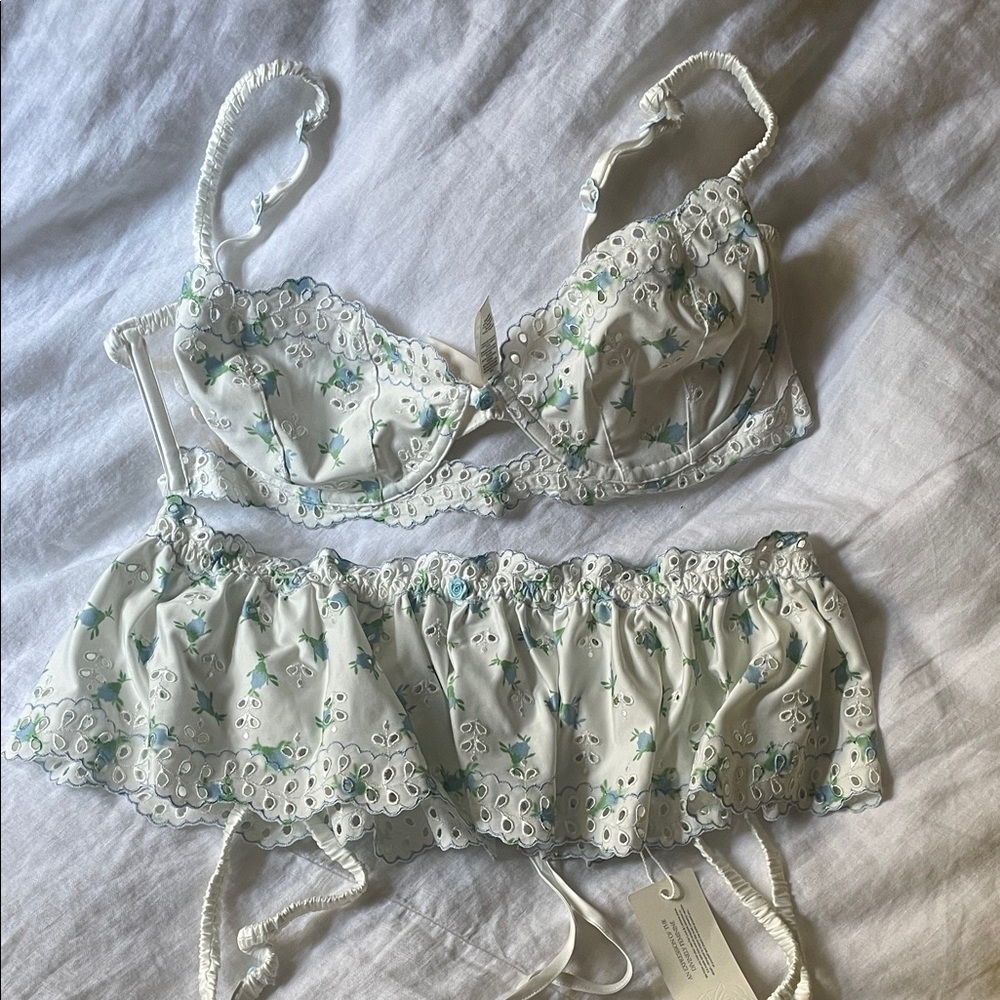 For love and lemons Budding Blossom bra and garter set